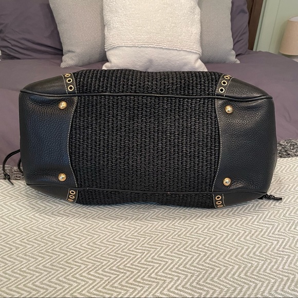 Prada Leather Trimmed Raffia frame bag - Picture 4 of 8